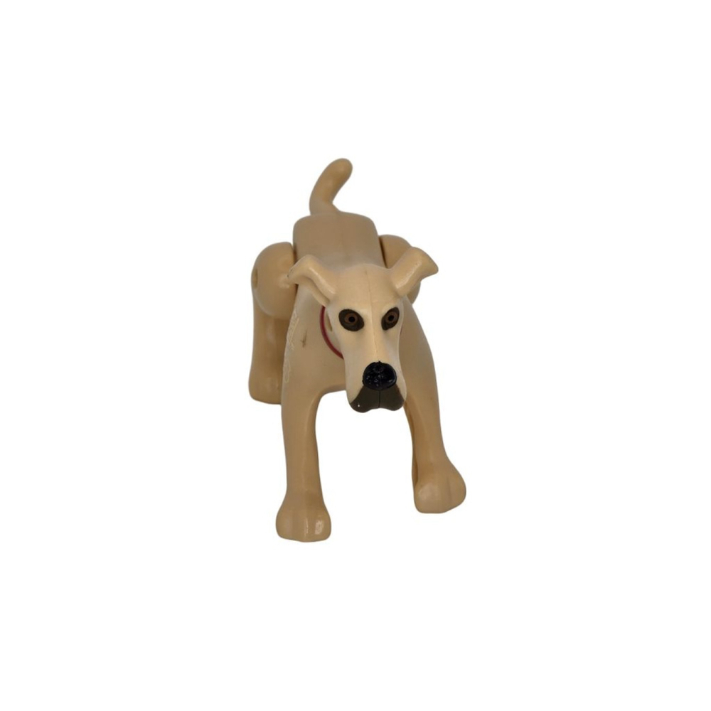 Unbranded Dog Toy Beige Red Plastic Dog Figure One Size